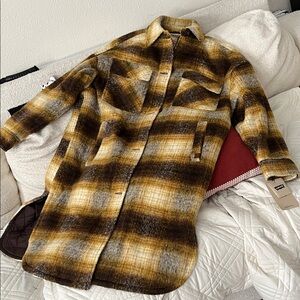 Levi's Yellow and Brown Plaid Jacket